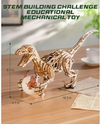 Walk Dinosaur Toys 3D Wooden Puzzles, Mechanical Wood Model Kits, DIY Crafts Kits Educational Toys Dino Collection Birthday Gift Teen Adult