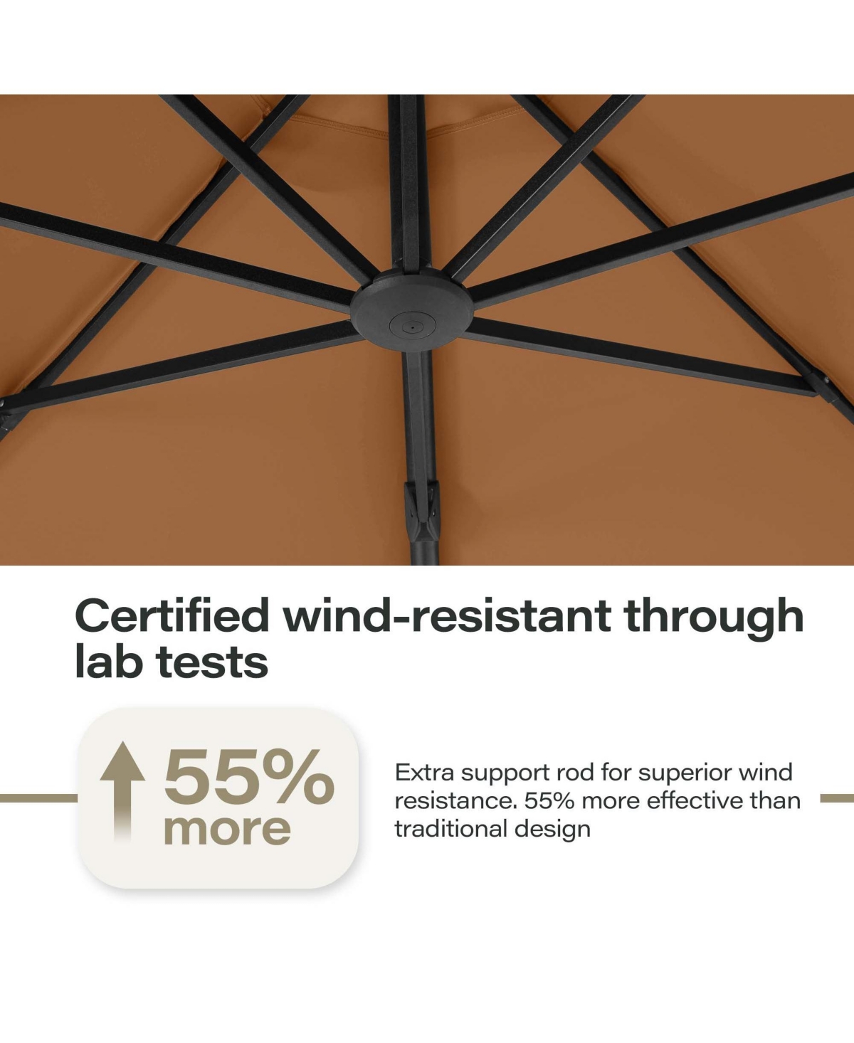 Boyel Living 10ft Luxury Cantilever Patio Umbrella with Weighted Base