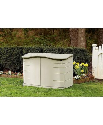 Plastic Double Walled Horizontal Outdoor Storage Shed, Sand