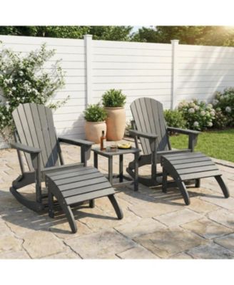 HDPE Adirondack Ottoman Foot Rest, Weather Resistant Outdoor Footstool for Adirondack Chair