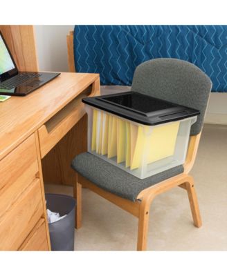 File Box, Clear Bankers Box, Organizer Storage Tote w/ Lid (8 Pack)