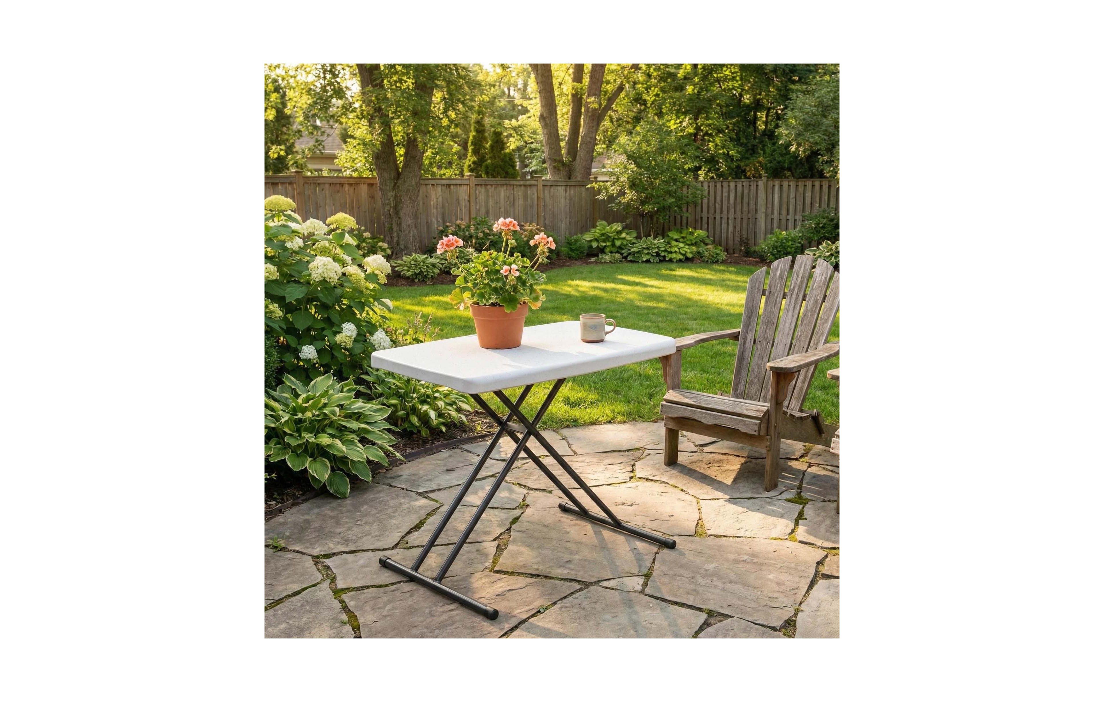 Boyel Living Height Adjustable Folding Table - Compact, Lightweight & Easy Clean for Multi-Use Indoors & Outdoors