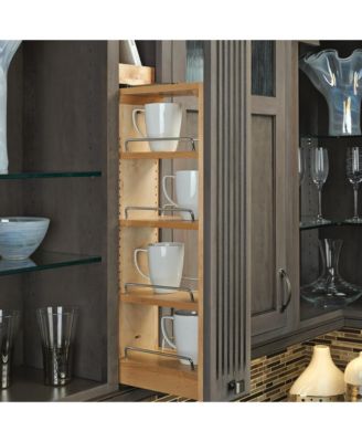 Pullout Wall Filler Cabinet Wooden Organizer, 39" Hgt, 432-WF39-3C