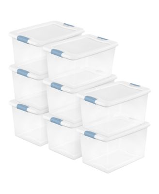 64 Qt Latching Box Stackable Storage Container with Lid, 8 Pack