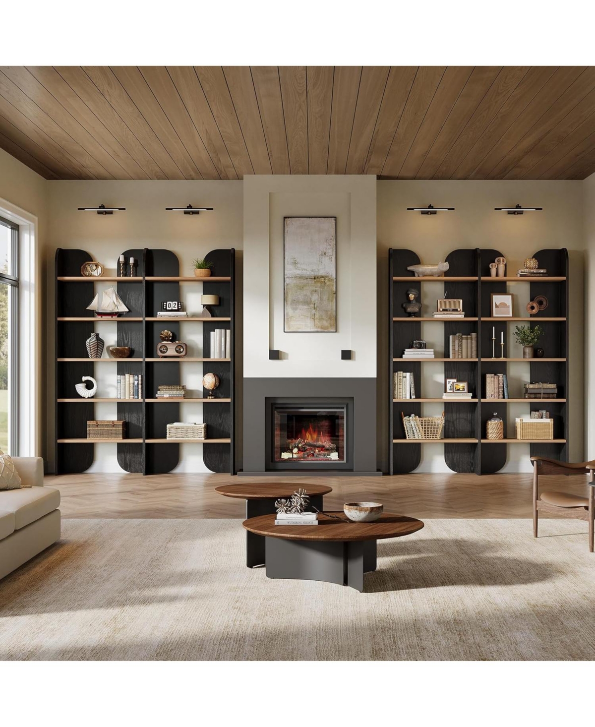 Tribesigns 70.87-Inch Tall Double Wide Bookcase with Open Shelves, Set of 2