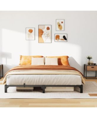 Bed Frame, Heavy Duty Metal Platform Bed Frame with Durable Iron Slat Support and Legs, No Box Spring Required, No Screws Needed, Support