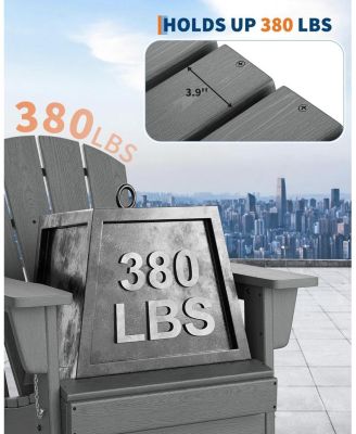 Oversized Folding Adirondack Chairs Set of 2 – Heavy Duty HDPE, Weather Resistant, 380 lbs Capacity