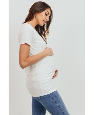 Maternity Short-Sleeve Crewneck T-Shirt Top