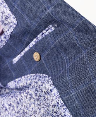 Men's Melange Yarn Dye Windowpane Sport Coat