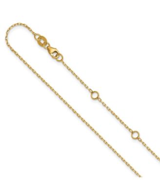 Solid 18k Yellow Gold Italian 1.15mm Sparkle-Cut Open Elongated Cable Chain Necklace 16 -24 Inches Chain Necklace
