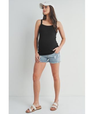 Maternity Ribbed Square Neck Sleeveless Tank Top