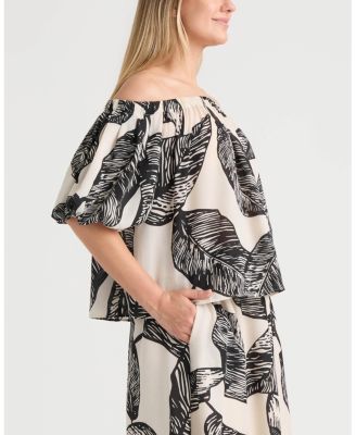 Women's Off the Shoulder Top with Puff Sleeves