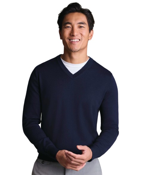 Мужские Charles Tyrwhitt Men's V-Neck Regular-Fit Sweater