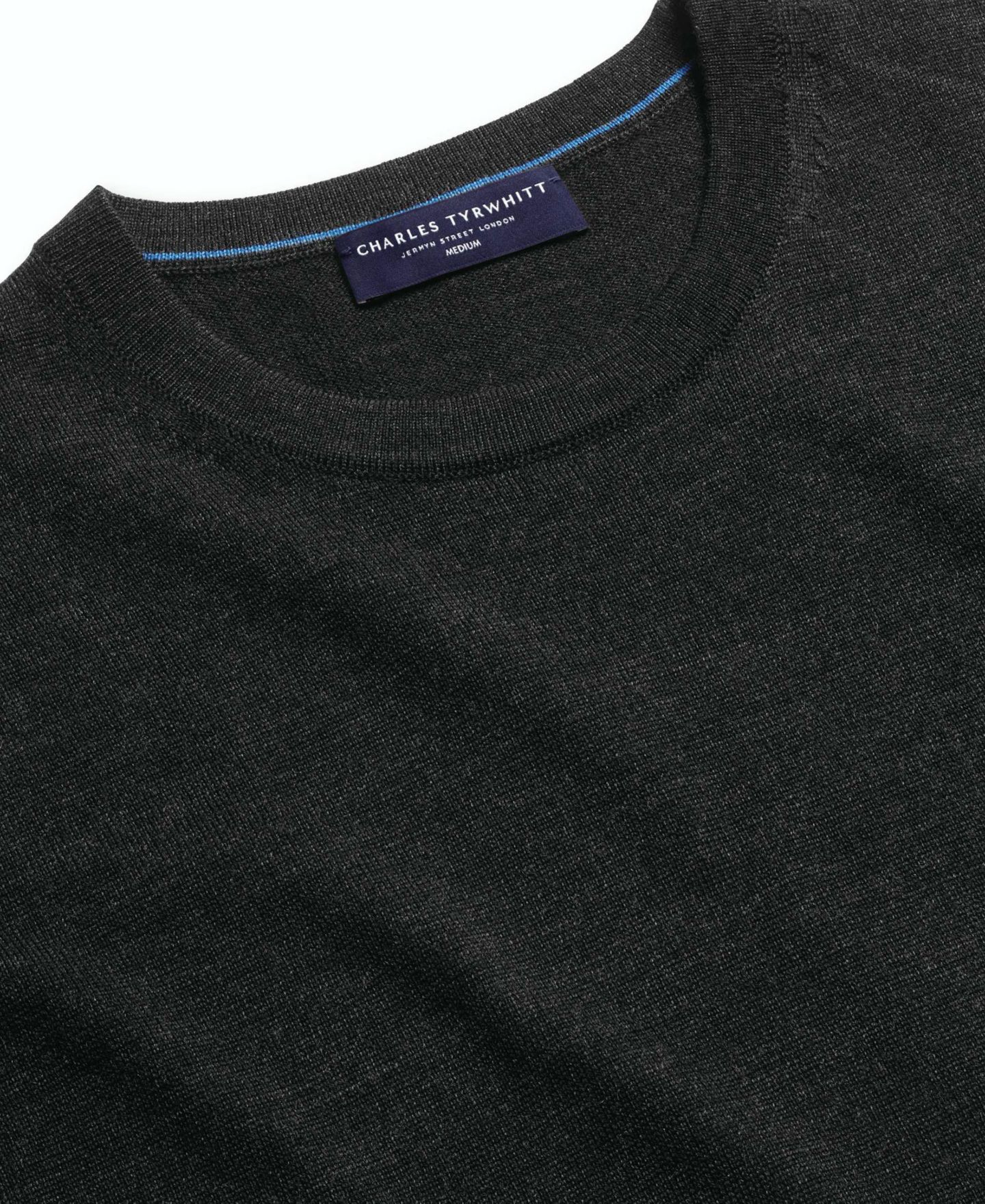 Мужской свитер Charles Tyrwhitt Crewneck, цвет: Тёмный угольный — фото 4