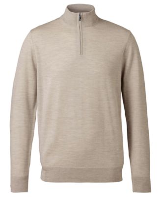 Men's Long Sleeve Quarter-Zip Merino Wool Sweater