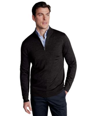 Men's Long Sleeve Quarter-Zip Merino Wool Sweater