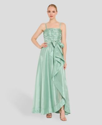 Women's Ruched Bodice Ruffle Front Gown