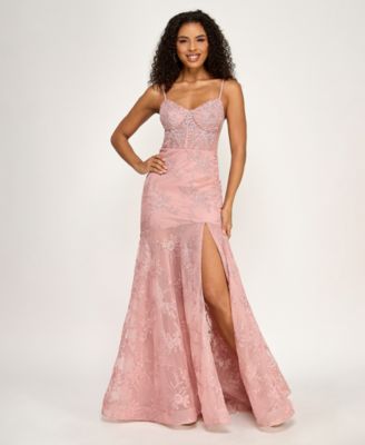 Juniors' Sweetheart Neck Maxi Dress