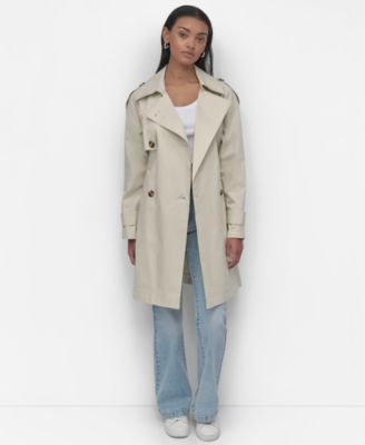 Women's Raglan Sleeve Double Breasted Trench Coat
