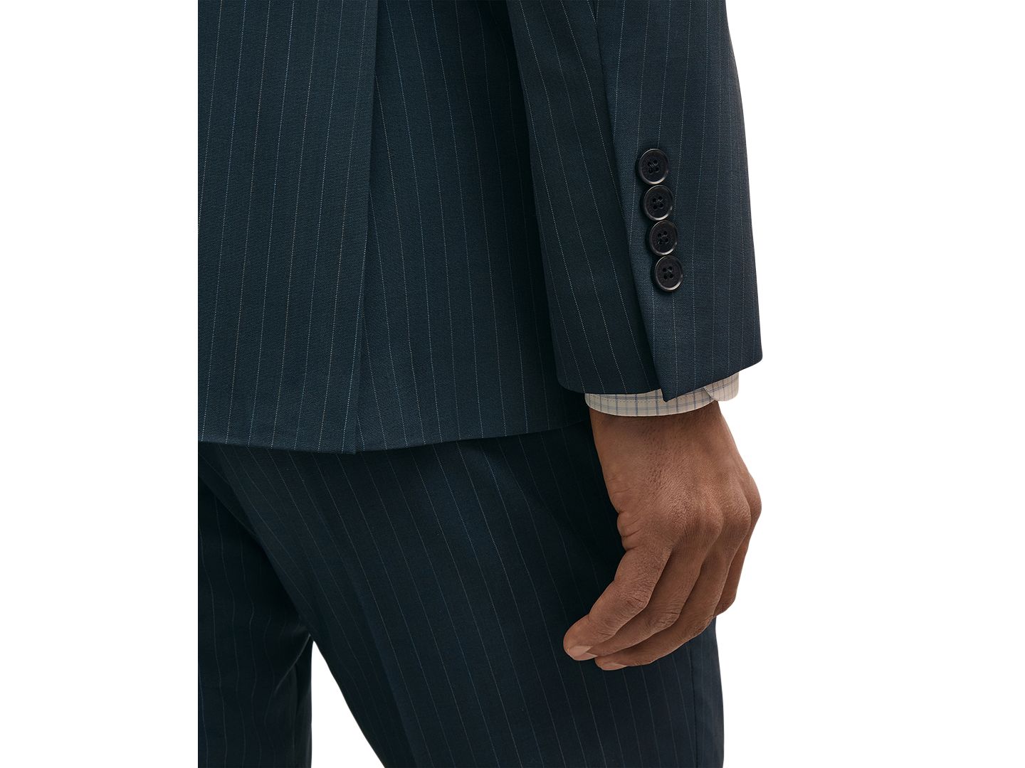 Мужской пиджак Brooks Brothers Pinstripe Double-Breasted Suit, цвет: Тёмно-синий — фото 3
