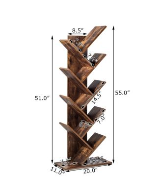 8-Tier Free Standing Tree Bookshelf