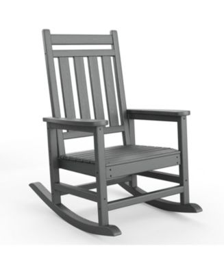 gaomon Poly Lumber Outdoor Rocking Chair, HDPE High Back Porch Rocker ...