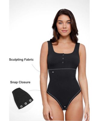 Women's Shapewear Seamless Modal Henley Tank Bodysuit