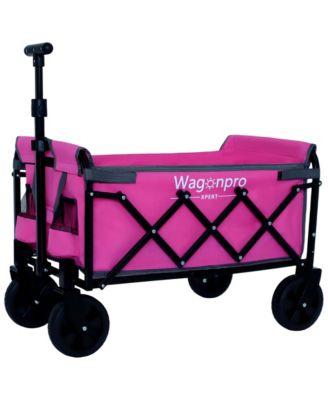 All-in-One Convertible Folding Wagon Cart - Expandable Dual-Layer Wagon with All Terrain Wheels, 225lbs Capacity for Camping, Grocery
