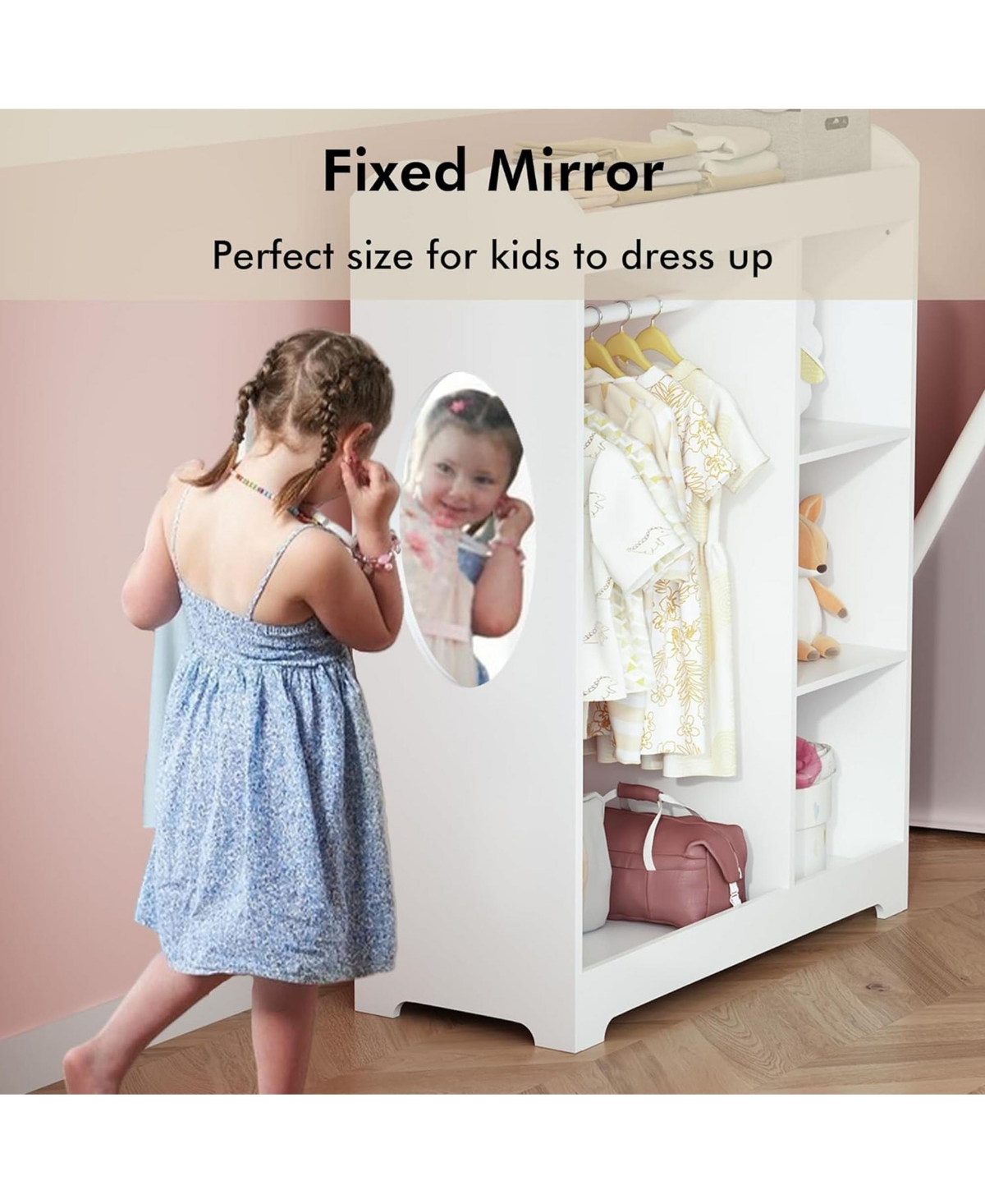 Rainsken Wooden Dress Up Clothes Rack