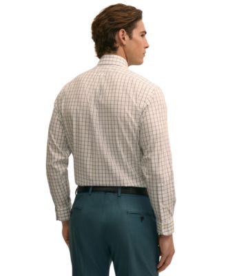 Men's Check Polo Button-Down Dress Shirt