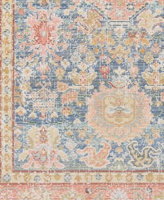 Century CEN-15 Navy/ Pink 2'6" x 8' Runner Rug