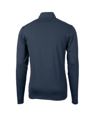 Men's Navy Chicago Bears Throwback Logo Virtue Eco Pique Quarter-Zip Pullover
