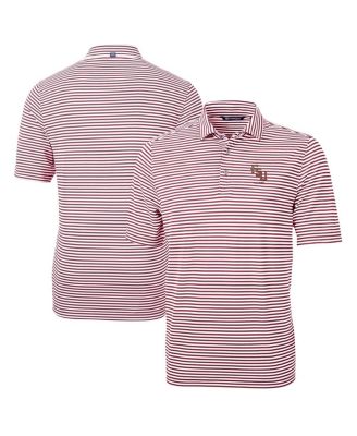 Men's Garnet Florida State Seminoles Alumni Logo Virtue Eco Pique Stripe Polo Shirt