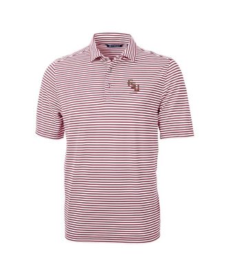 Men's Garnet Florida State Seminoles Alumni Logo Virtue Eco Pique Stripe Polo Shirt