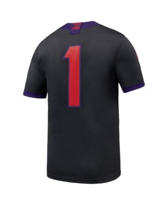 Men's 1 Anthracite TCU Horned Frogs Alternate Game Football Jersey