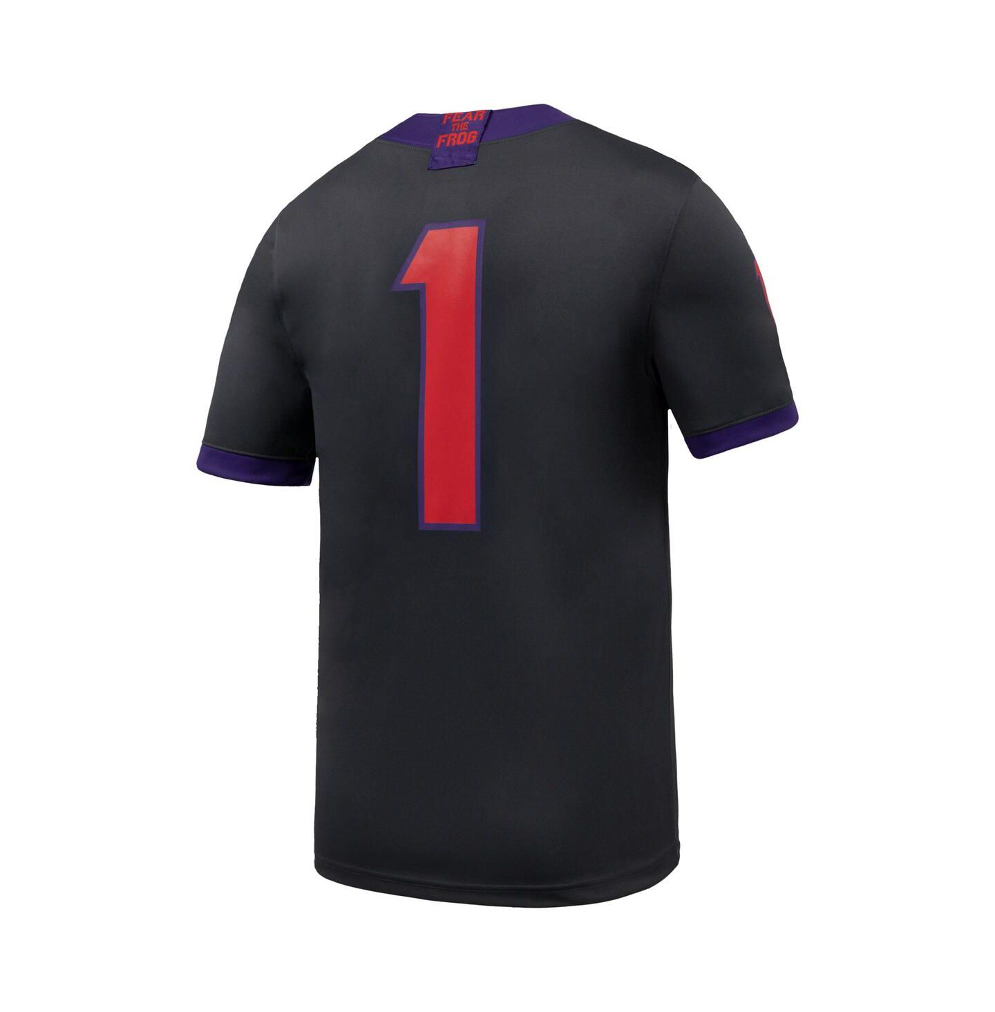 Мужской топ Nike 1 Anthracite TCU Horned Frogs Alternate Game Football Jersey — фото 2