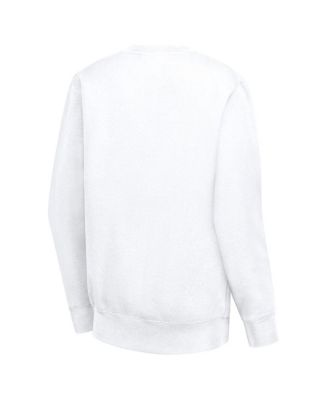 Women's White Los Angeles Kings Team Logo Tri-Blend Fleece Pullover Sweatshirt