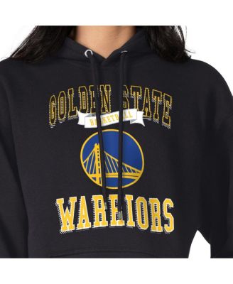 Women's Black Golden State Warriors Graphic Fleece Pullover Hoodie
