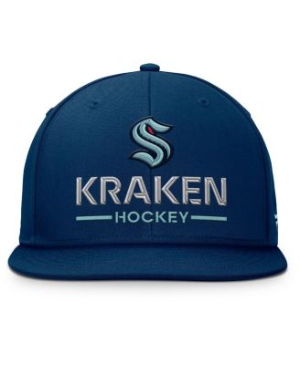 Men's Deep Sea Blue Seattle Kraken Authentic Pro Rink Lockup Snapback Hat