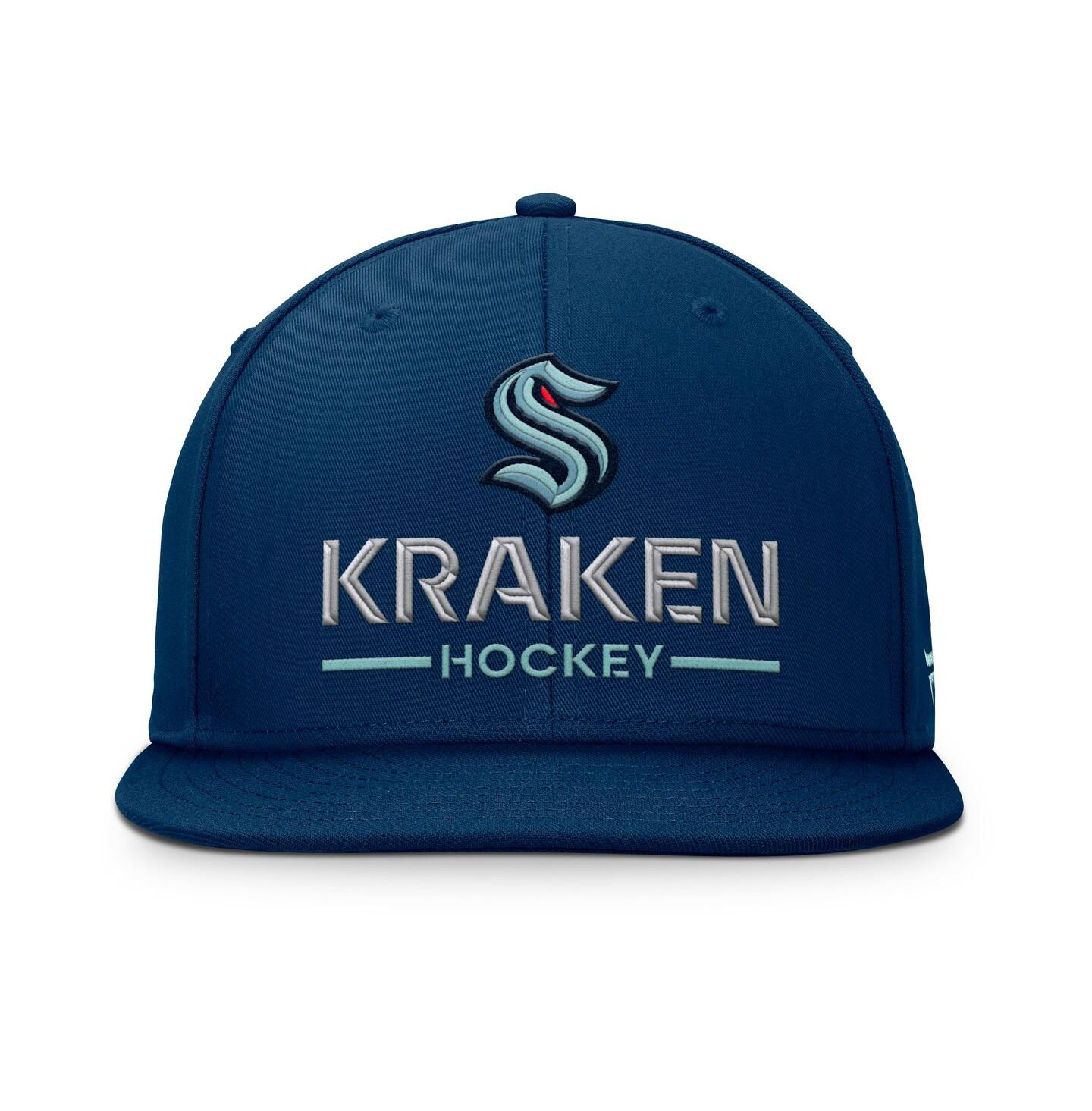 Мужская кепка Fanatics Deep Sea Blue Seattle Kraken Authentic Pro Rink Lockup Snapback Hat — фото 2