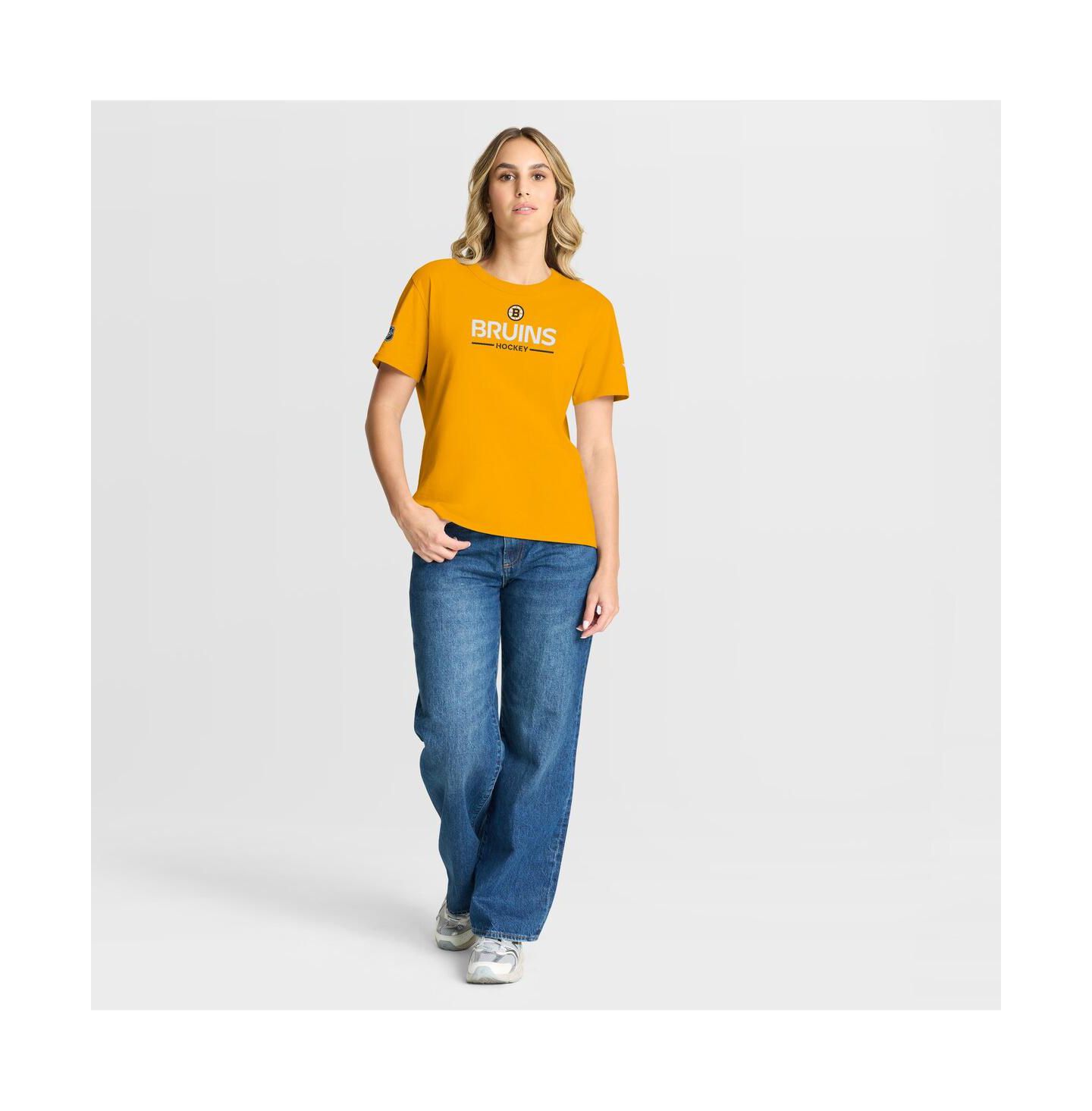 Женская футболка Fanatics Gold Boston Bruins Authentic Pro Primary — фото 2