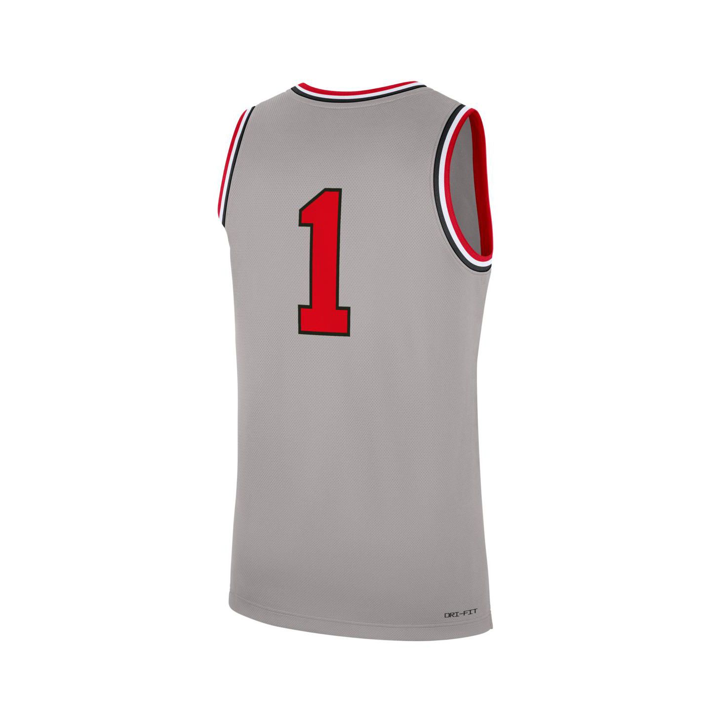 Мужской топ Nike 1 Gray Ohio State Buckeyes Alternate Replica Basketball Jersey — фото 4