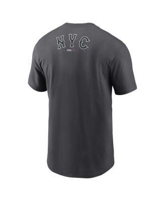 Men's Anthracite New York Mets City Connect 2-Hit T-Shirt