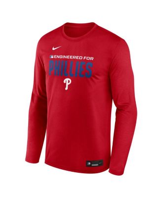 Men's Red Philadelphia Phillies Authentic Collection Legend Dri-FIT Long Sleeve T-Shirt