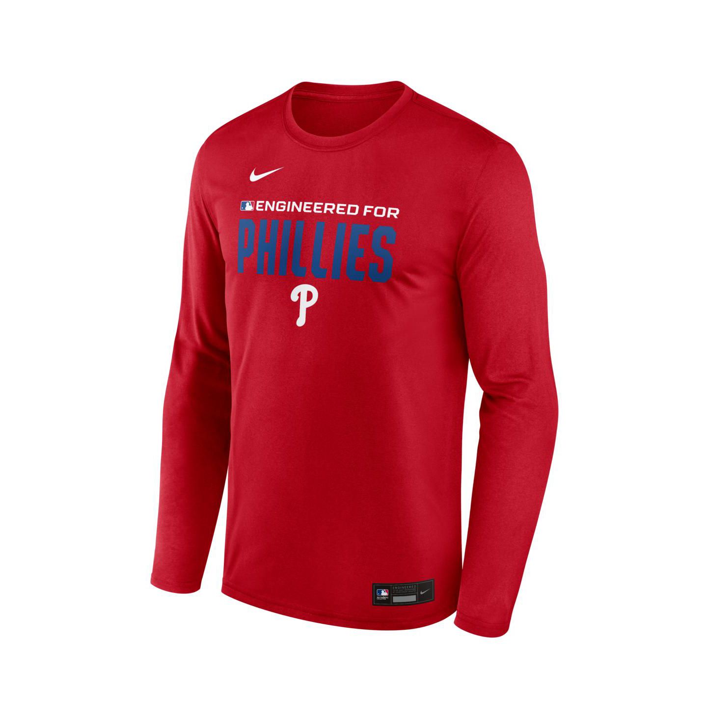 Мужская футболка Nike Red Philadelphia Phillies Authentic Collection Legend Dri-FIT Long Sleeve — фото 2