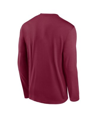 Men's Burgundy Philadelphia Phillies Authentic Collection Legend Dri-FIT Long Sleeve T-Shirt