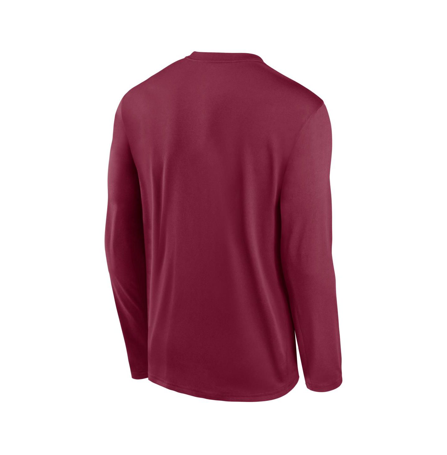 Мужская футболка Nike Burgundy Philadelphia Phillies Authentic Collection Legend Dri-FIT Long Sleeve — фото 3