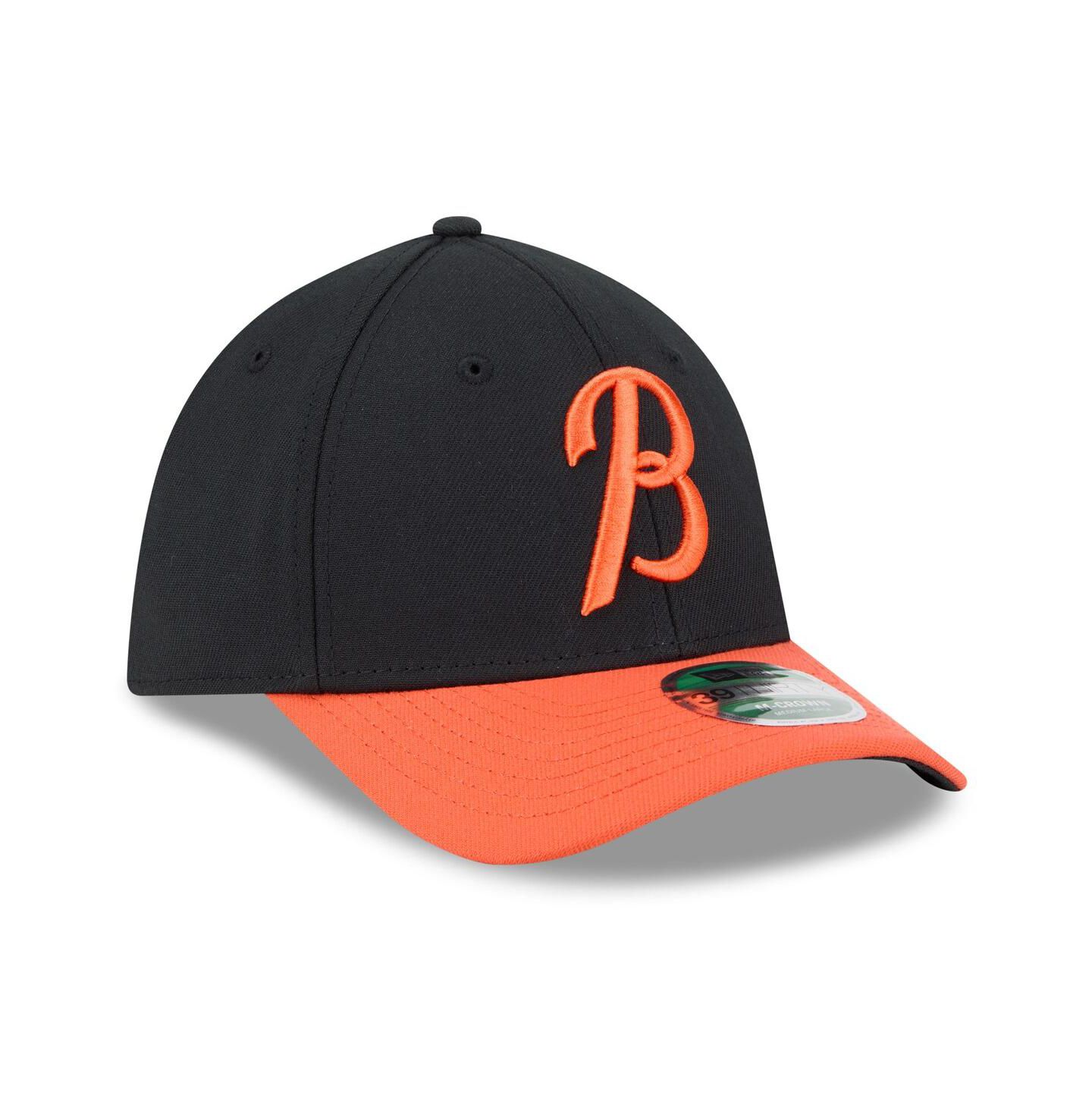 Мужская кепка New Era Black/Orange Baltimore Orioles Player Replica 39THIRTY Flex Hat — фото 2