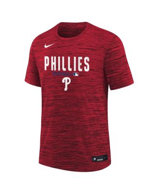 Big Boys and Girls Red Philadelphia Phillies Authentic Collection Velocity Dri-FIT T-Shirt