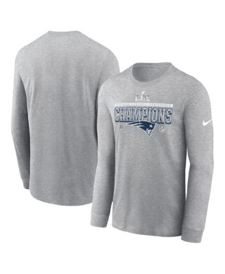 Men's Heather Gray New England Patriots 2025 AFC Champions Locker Room Trophy Collection Long Sleeve T-Shirt